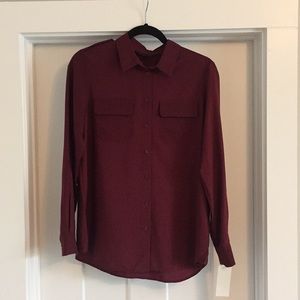 French Connection Red Button Down Blouse